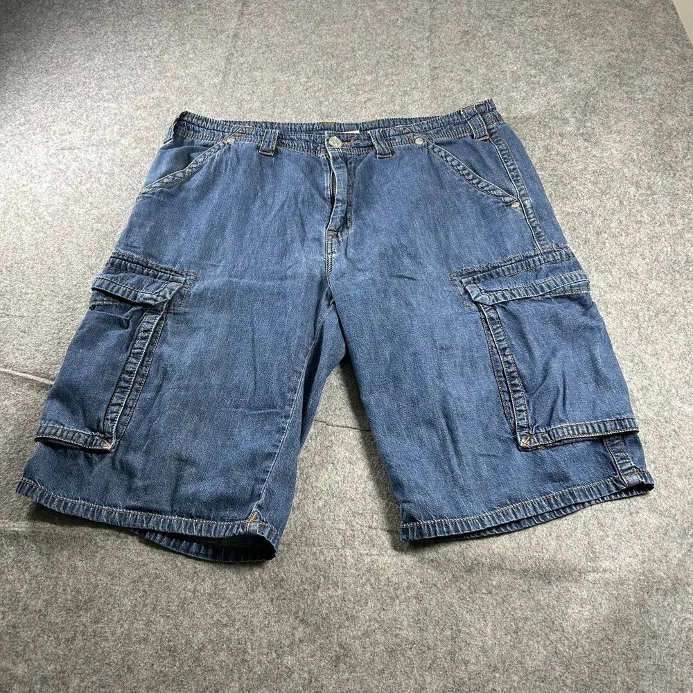 True Religion Cargo Shorts Mens 36 Medium Wash Denim 13